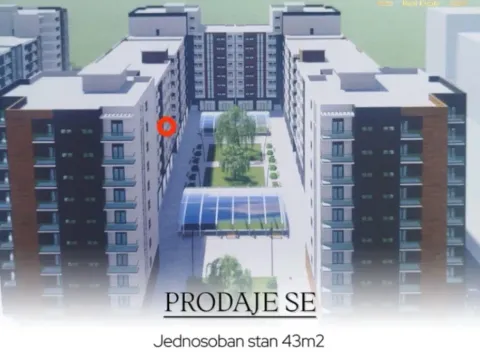 Sale, one bedroom apartment, 43m², Stari Aerodrom, Podgorica