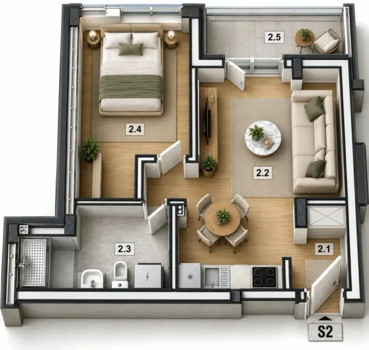Sale, one bedroom apartment, 40m², Zemun Gardoš, Zemun Sve Podlokacije