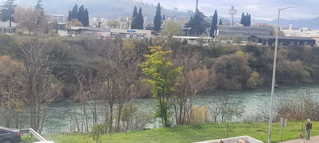 Pogled na rijeku i okolni pejzaž sa nekretnine.