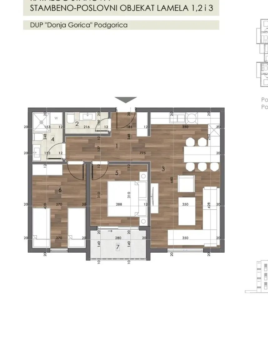 Prodaja, dvosoban stan, 60m², Donja Gorica, Podgorica
