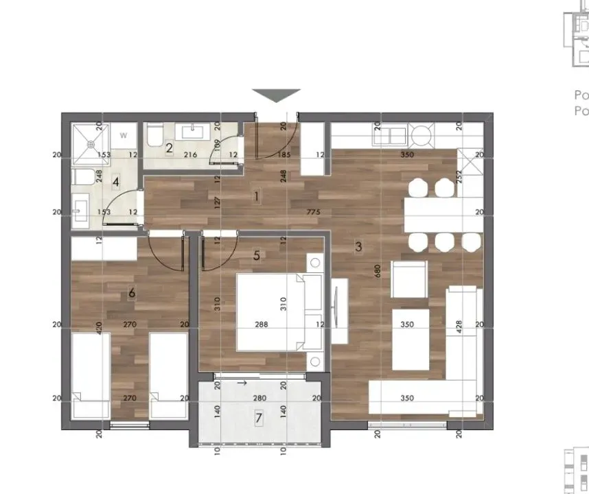 Prodaja, dvosoban stan, 60m², Donja Gorica, Podgorica