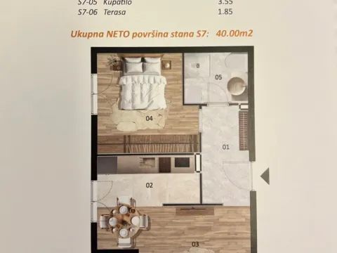 Prodaja, jednosoban stan, 40m², Zabjelo, Podgorica - image 4