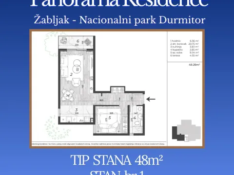 Prodaja, jednosoban stan, 48m², Centar, Žabljak - image 11
