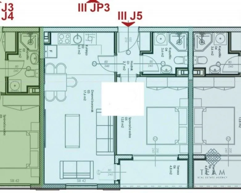 Prodaja, jednosoban stan, 48m², Zabjelo, Podgorica