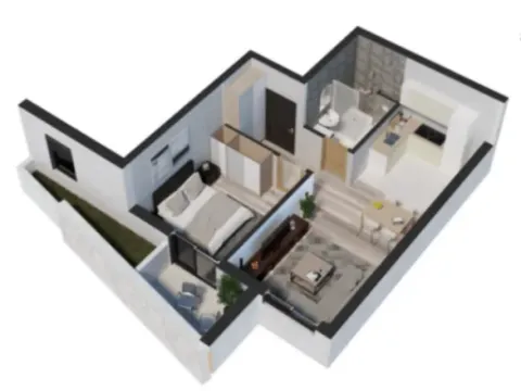 Sale, one bedroom apartment, 46m², Petrovac, Budva - image 3