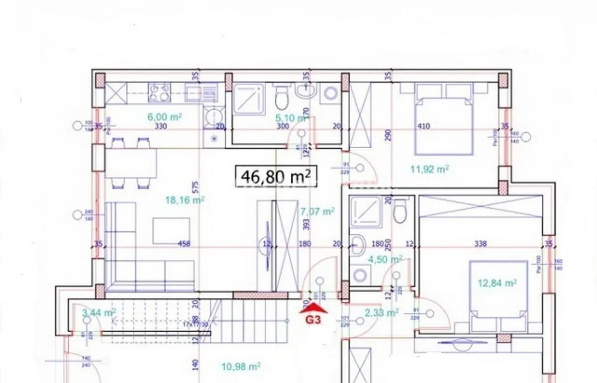 Sale, one bedroom apartment, 47m², Veternik, Novi Sad Sve Podlokacije
