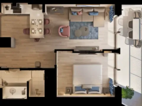 Prodaja, jednosoban stan, 58m², Rafailovići, Budva