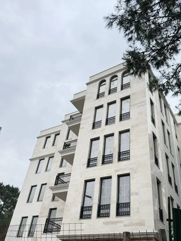 View of the exterior of a modern residential building.