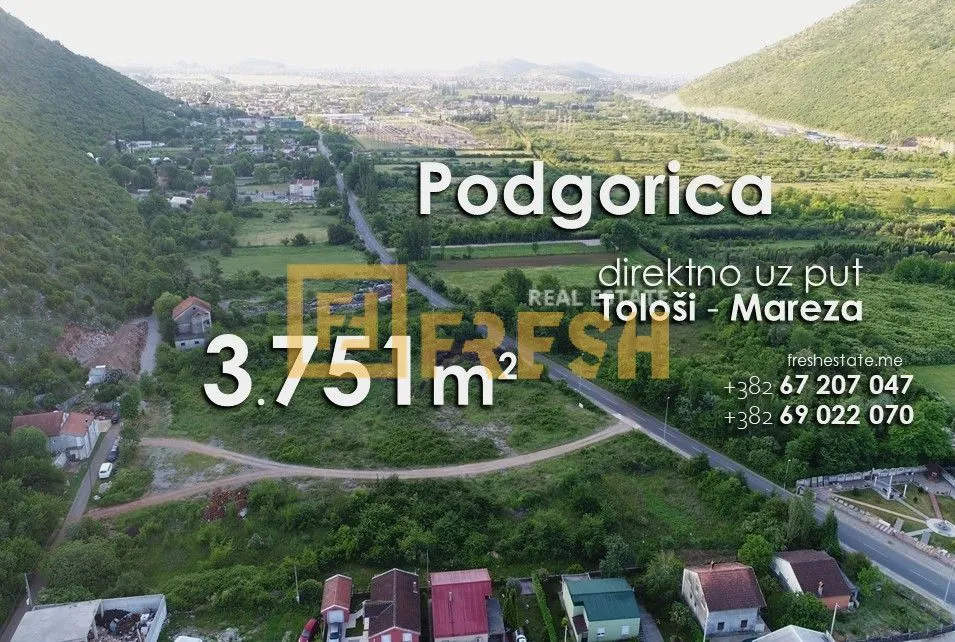 Rent, land lot, 3751m², Tološi, Podgorica