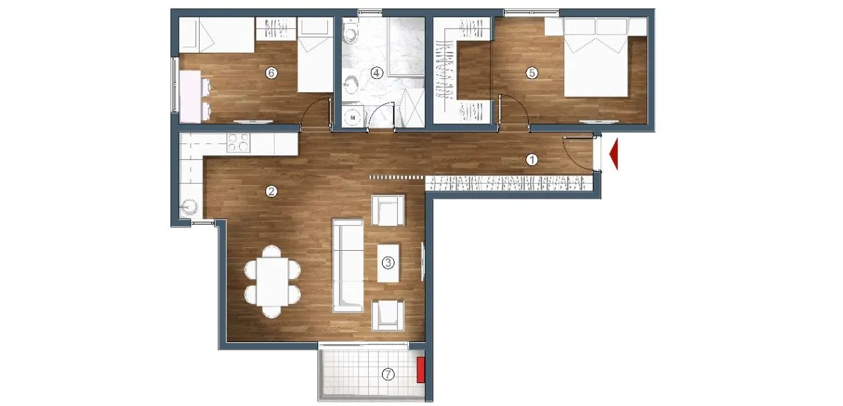Prodaja, dvosoban stan, 72m², Kava, Tivat