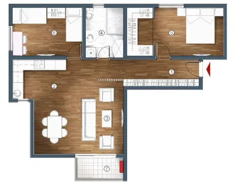 Sale, two bedroom apartment, 72m², Kava, Tivat
