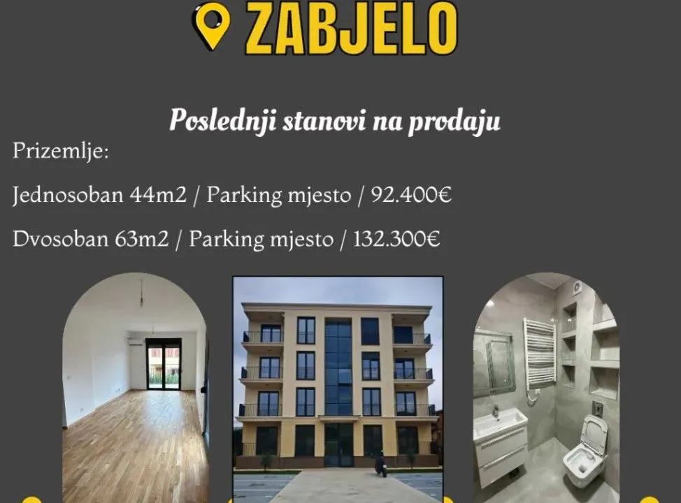 Prodaja, jednosoban stan, 44m², Zabjelo, Podgorica