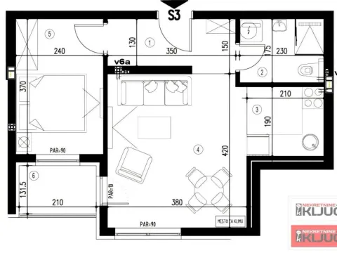 Sale, one bedroom apartment, 39m², Telep, Novi Sad Sve Podlokacije
