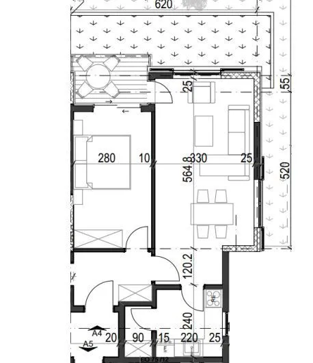Prodaja, jednosoban stan, 52m², Radanovići, Kotor