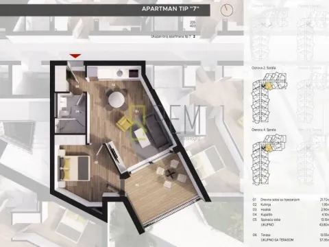 Sale, one bedroom apartment, 52m², Bečići, Budva - image 18