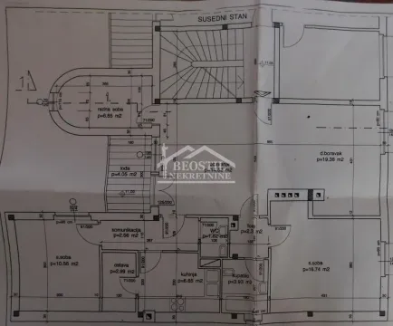 Osnova stana sa prikazom rasporeda prostorija i dimenzija. - image 14