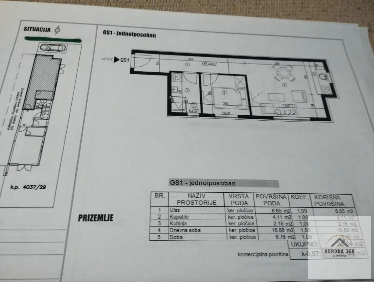 Sale, one bedroom apartment, 35m², Veternik, Novi Sad Sve Podlokacije