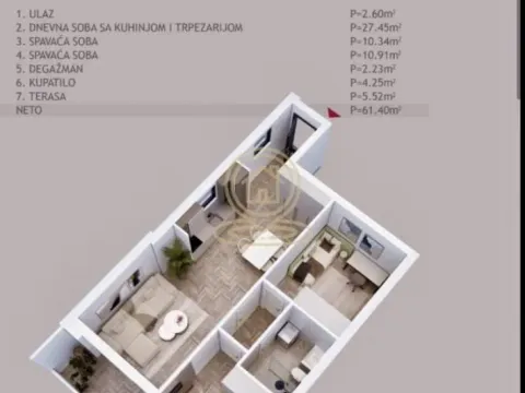 Prodaja, dvosoban stan, 61m², Palilula, Niš - image 2