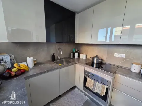 Moderna kuhinja sa ugradnim elementima i radnom površinom. - image 10