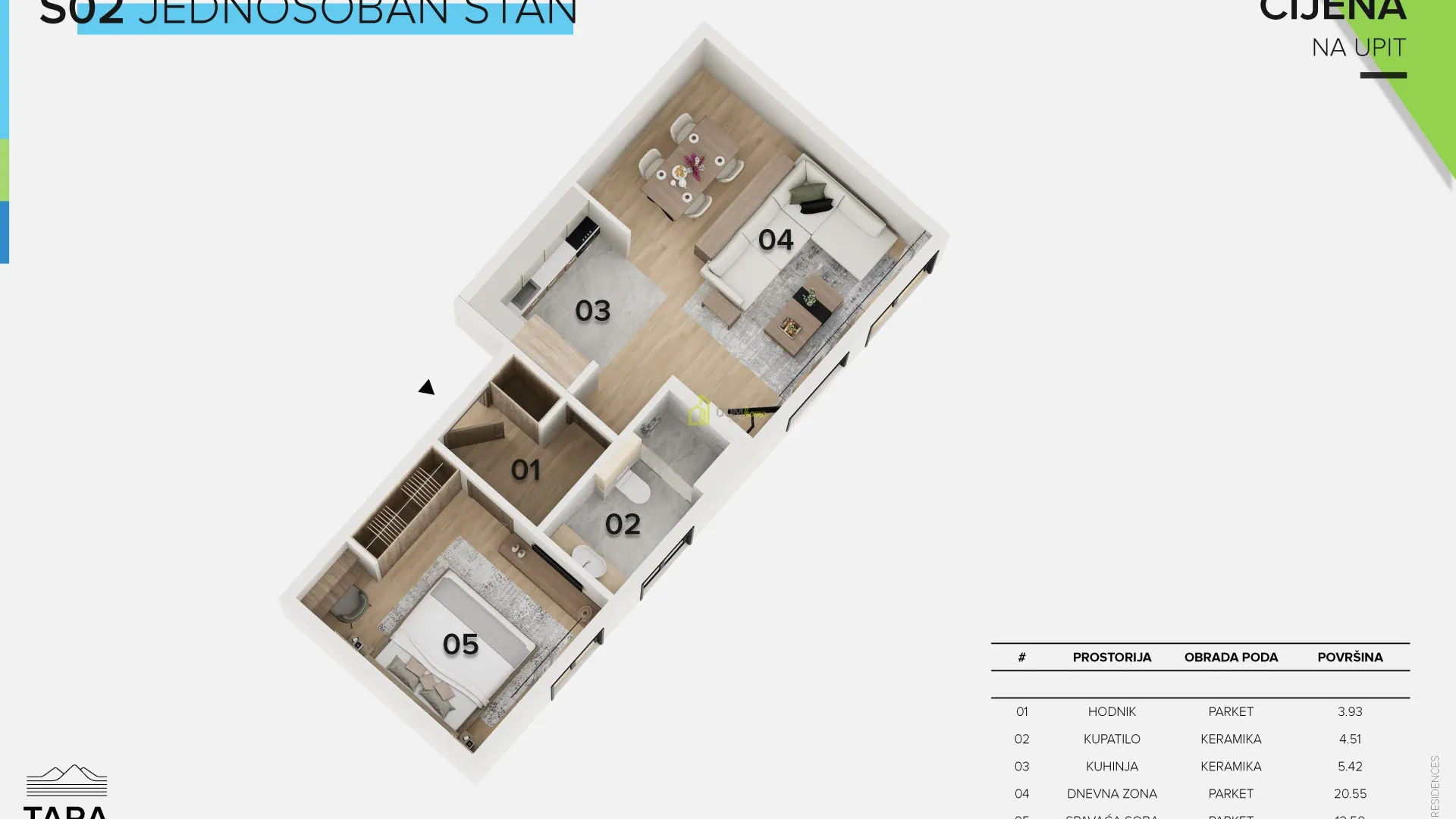 Sale, one bedroom apartment, 47m², Kolašin, Crna Gora