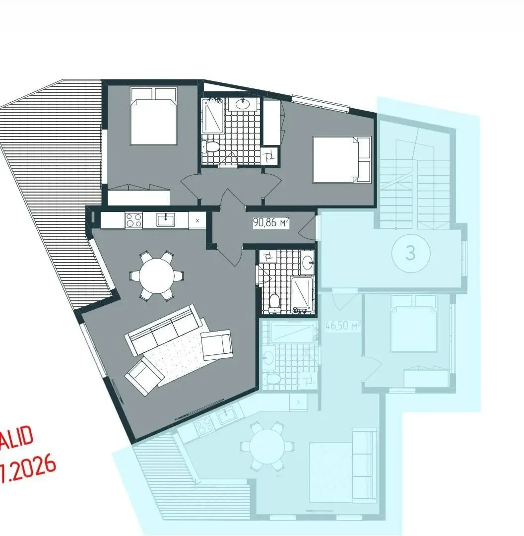 Prodaja, dvosoban stan, 91m², Donja Lastva, Tivat