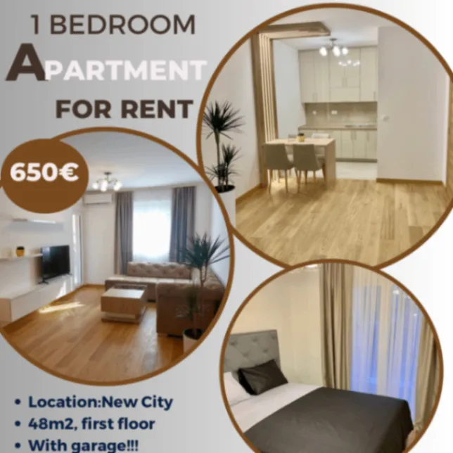 Rent, one bedroom apartment, 46m², New City, Podgorica