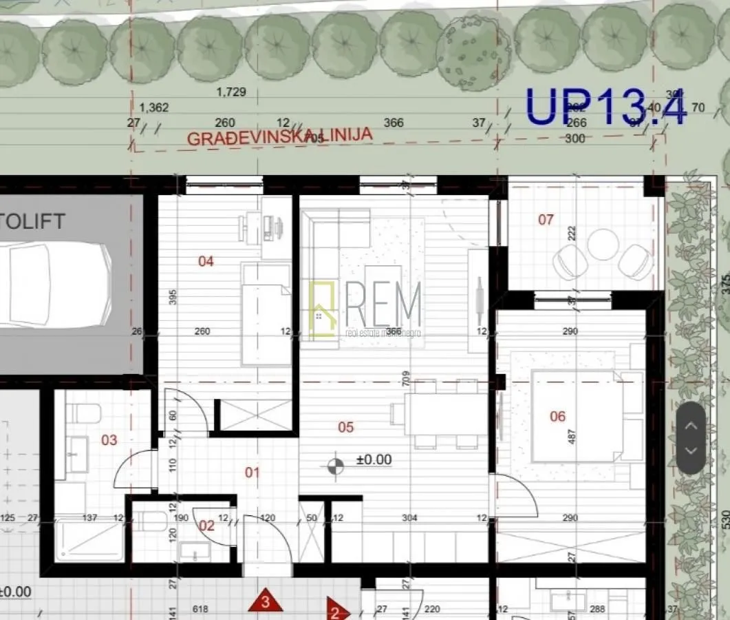Rent, one bedroom apartment, 45m², Centar, Budva