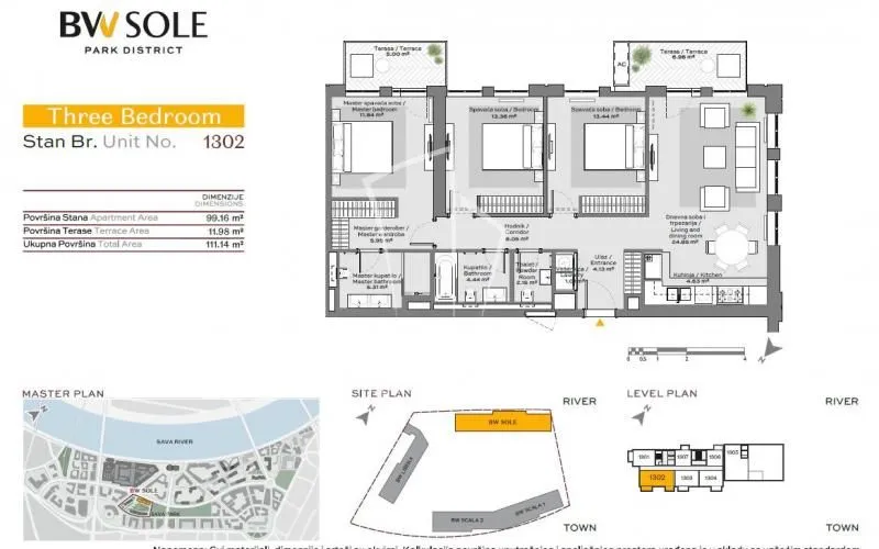 Prodaja, četvorosoban stan, 111m², Beograd Na Vodi, Beograd