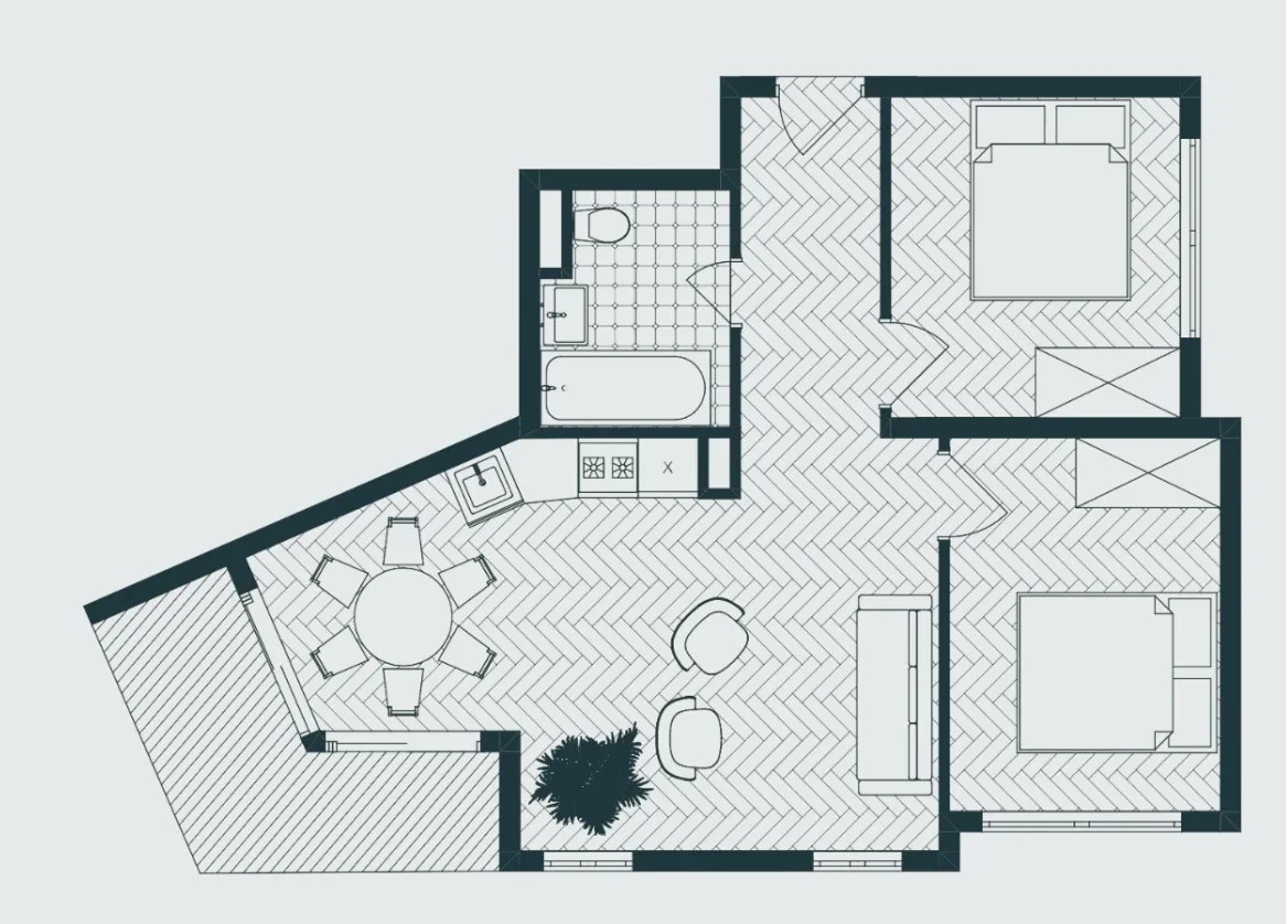 Prodaja, dvosoban stan, 56m², Donja Lastva, Tivat