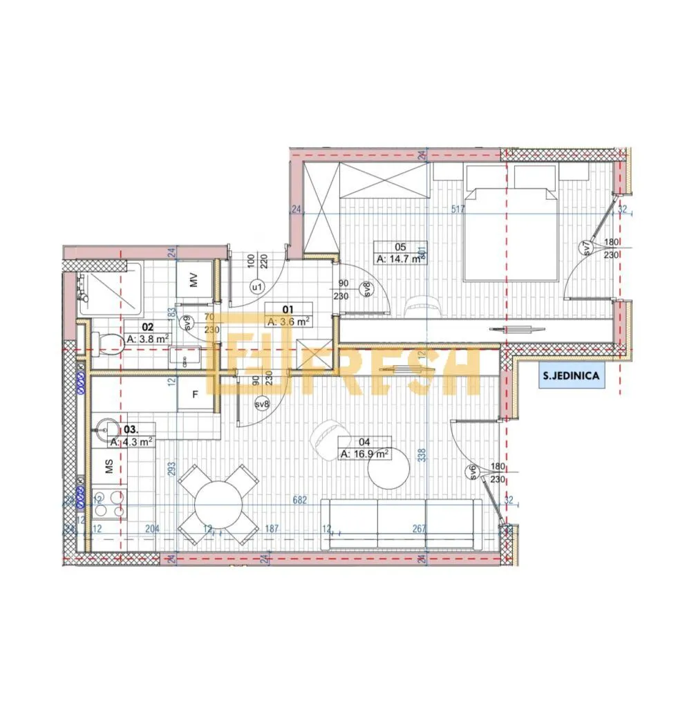 Prodaja, jednosoban stan, 43m², Ljubović, Podgorica