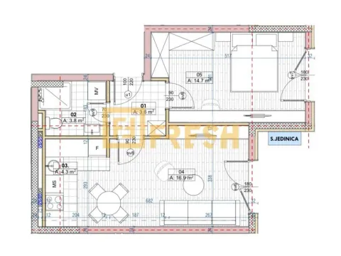 Sale, one bedroom apartment, 43m², Ljubović, Podgorica - image 6