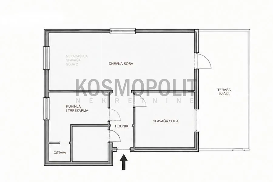 Floor plan of the apartment with room layout.