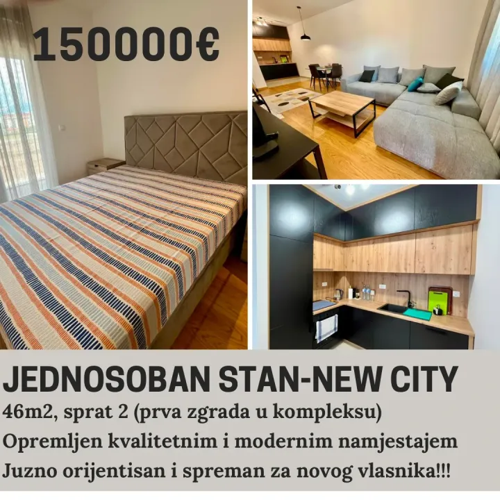 Prodaja, jednosoban stan, 46m², City Kvart, Podgorica