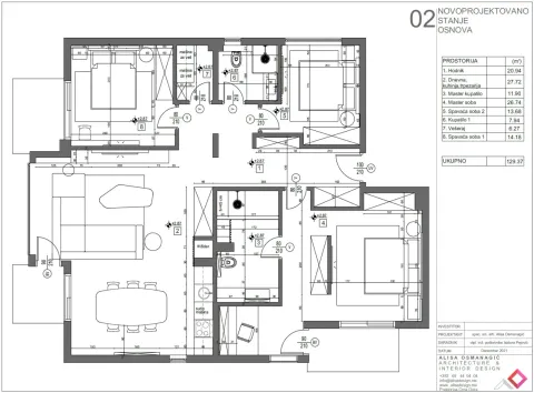 Prodaja, trosoban stan, 125m², Bečići, Budva - Plan prostora - image 12