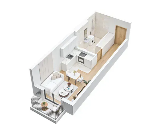 Sale, studio apartment, 30m², Stari Aerodrom, Podgorica