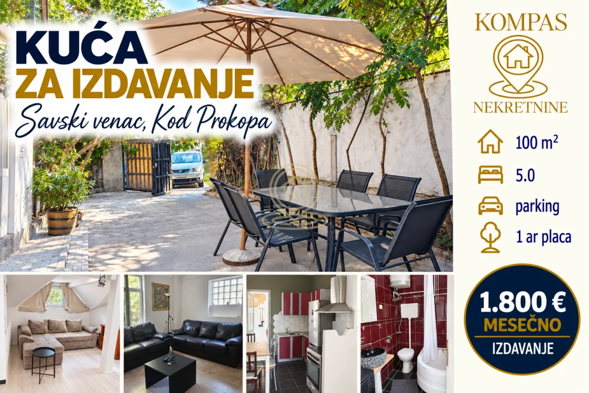 Rent, house, 100m², Savski Venac, Beograd