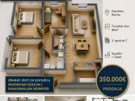 Sale, four bedroom apartment, 88m², Đeram Pijaca, Beograd