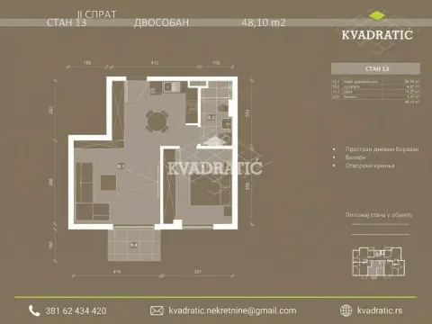 Prodaja, dvosoban stan, 48m², Trošarina, Voždovac Sve Podlokacije - image 2