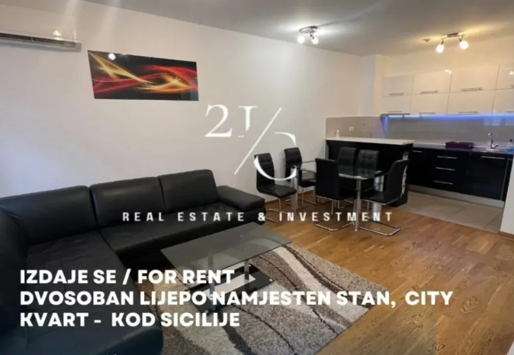 Izdavanje, dvosoban stan, 68m², City Kvart, Podgorica