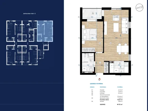 Prodaja, jednosoban stan, 50m², Zabjelo, Podgorica - image 4