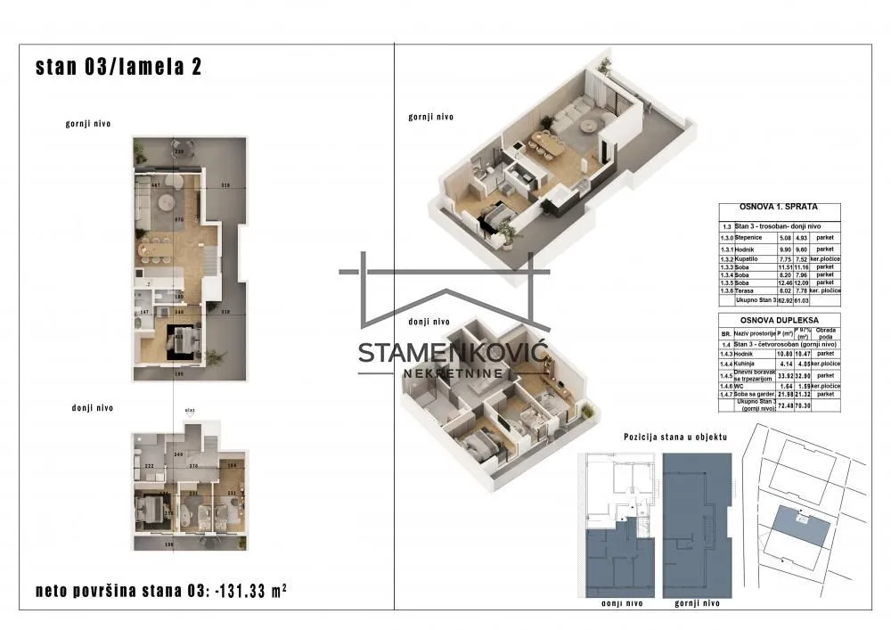 Prodaja, stan, 131m², Sremska Kamenica, Petrovaradin