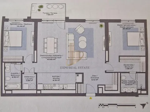 Sale, three bedroom apartment, 117m², Savski Venac, Beograd - image 9