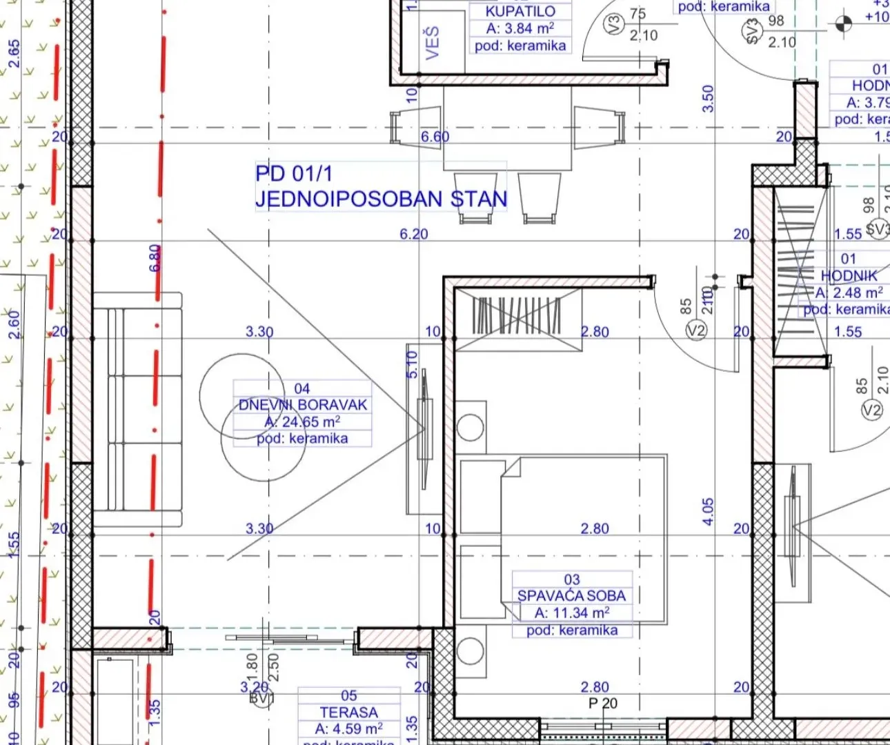 Sale, one bedroom apartment, 49m², Zeleni Pojas, Bar
