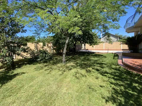 Spacious landscaped yard with a green lawn and trees. - image 9