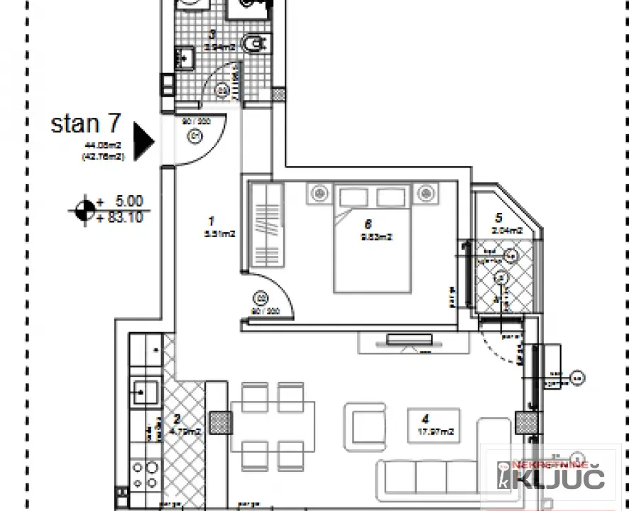 Prodaja, dvosoban stan, 43m², Telep, Novi Sad Sve Podlokacije