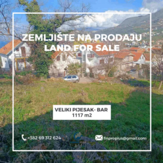 Sale, land lot, 1117m², Pečurice, Bar