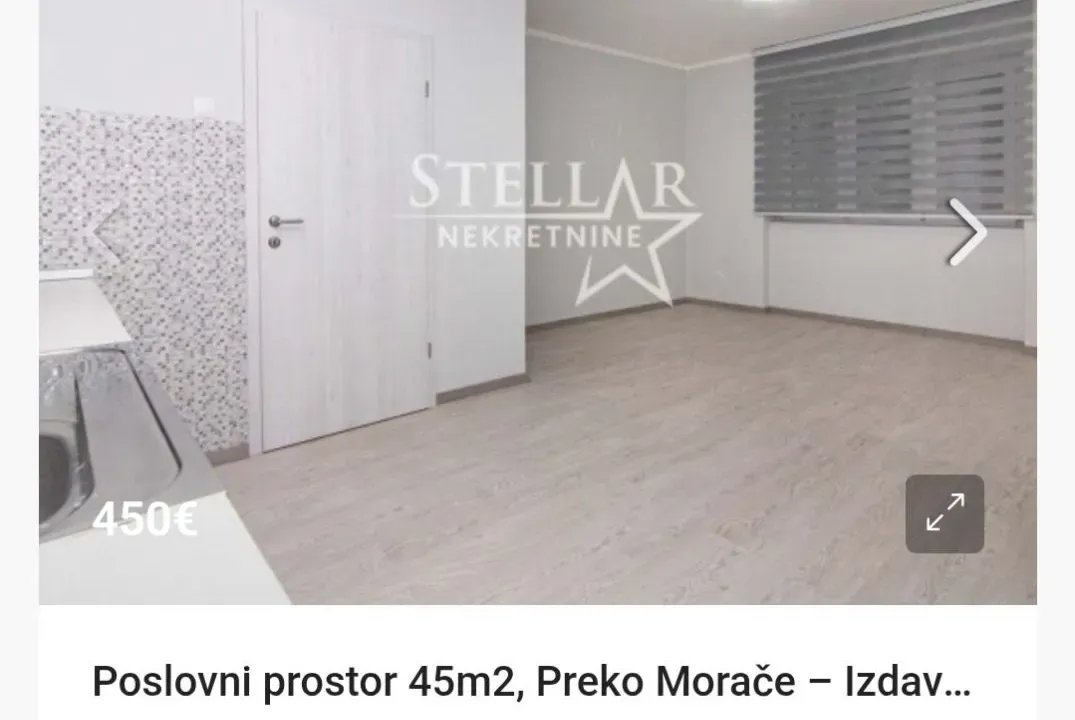 Izdavanje, poslovni prostor, 45m², Preko Morače, Podgorica
