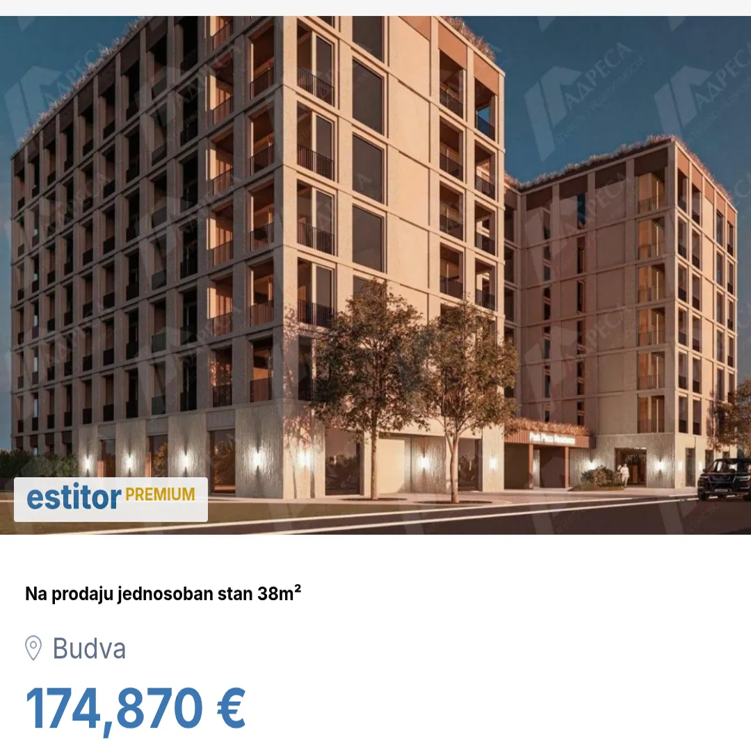 Sale, one bedroom apartment, 38m², Budva, Crna Gora