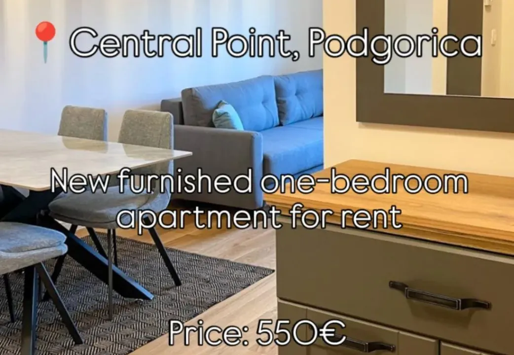 Izdavanje, jednosoban stan, 42m², Central Point, Podgorica