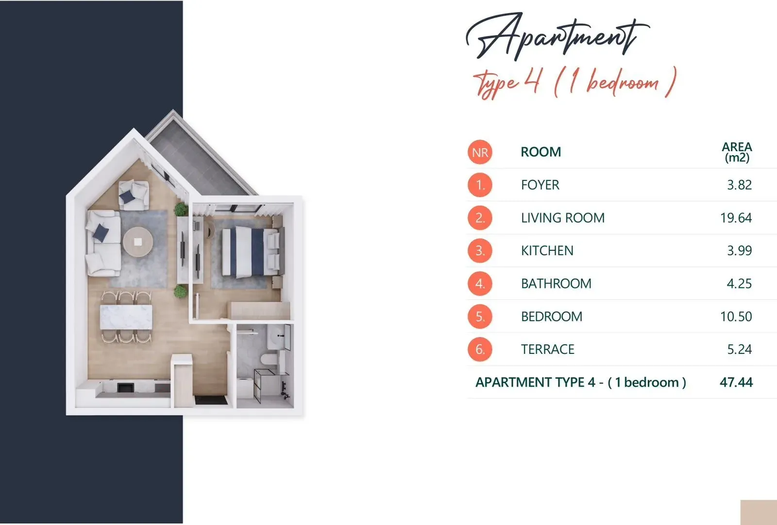 Prodaja, jednosoban stan, 47m², Pinješ, Ulcinj